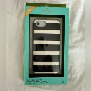 KATE SPADE IPhone 7/ 6 and 6s case. Black/ white stripe.  NIB.
